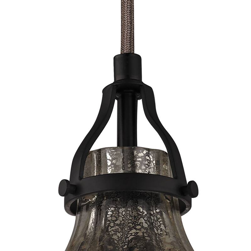 Elk Home Danica Oil Rubbed Bronze With Mercury Glass 1 Light Pendant