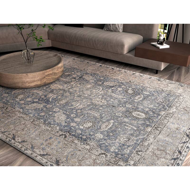 Domani Grove Machine Washable Traditional At Midnight Persian Area Rug