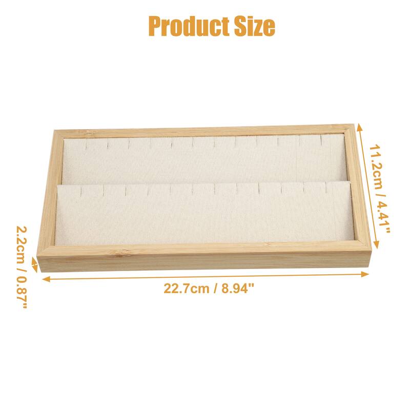 Bamboo Wood Earrings Tray, Stackable Storage Jewelry Tray Showcase Display Organizer for Earrings