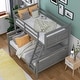 preview thumbnail 10 of 16, Twin over Full Bunk Bed with Ladder, Safety Guardrail, Perfect for Kids Bedroom, White Grey