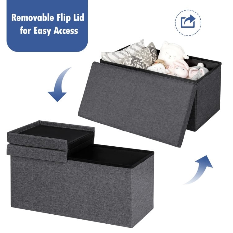 30" Folding Storage Ottoman with Lift Top