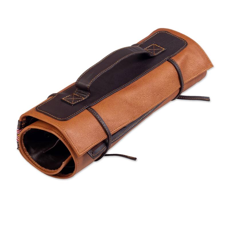 Novica Handmade Luxury Barbecue Leather Barbecue Utensil Holder