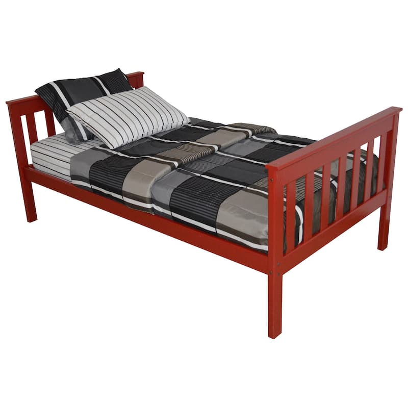 Pine Twin Mission Bed - Tractor Red
