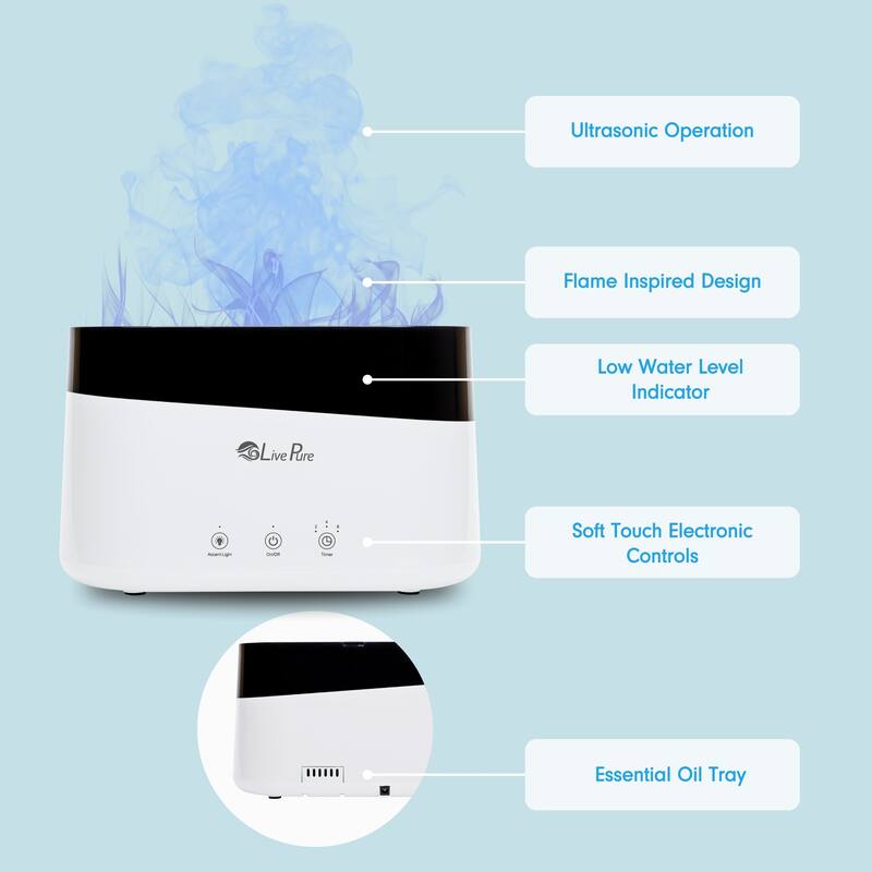 LivePure LP300HUM Aquaflame Ultrasonic Humidifier