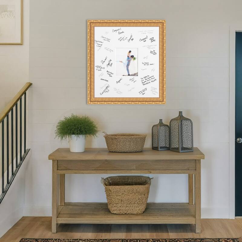 Versailles Signature Mat Picture Frame - Autograph Photo Frame Guest Book Alternative for Weddings, Graduations, or Retirement