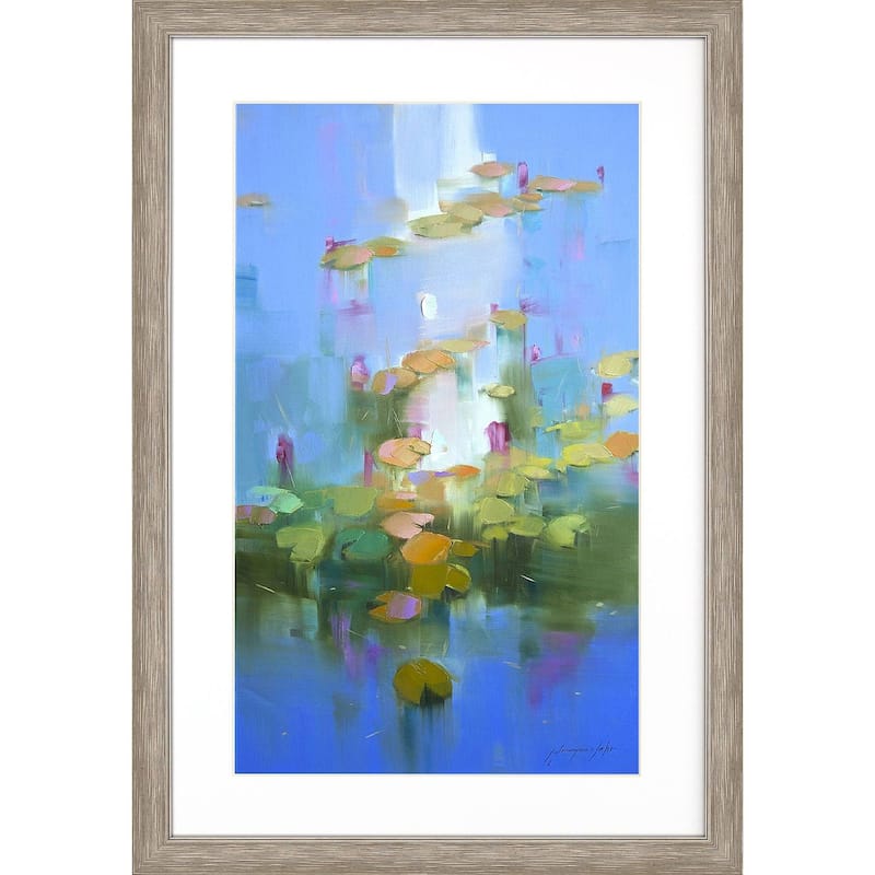Water Lilies Framed Art Under Glass - 52 X 36 X 2