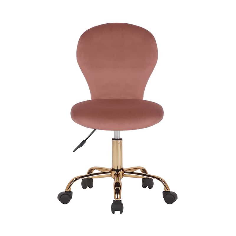 Porthos Home Evie Office Chair, Velvet Upholstery And Gold Legs