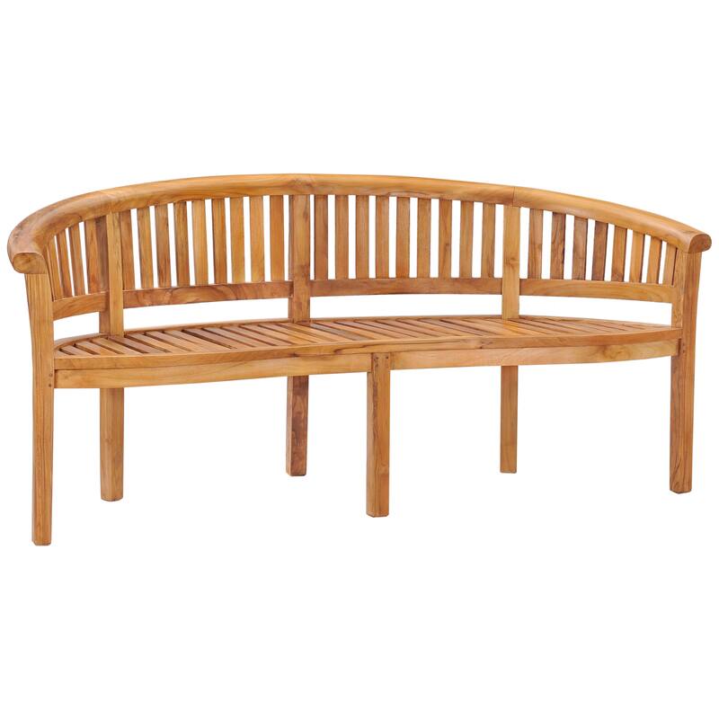 Chic Teak Peanut Teak Wood Triple Outdoor Patio & Garden Bench, Commercial Grade