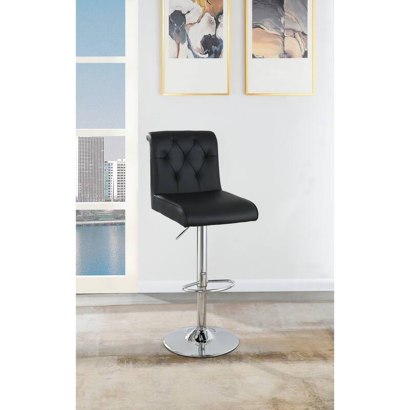 Adjustable Bar Stools Set of 2, Faux Leather Counter Height Chairs with Back, Kitchen Island Stools with Footrest