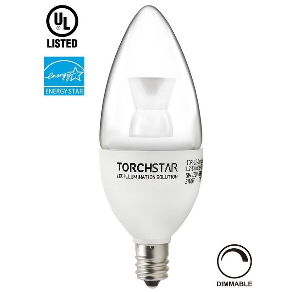 Dimmable E12 LED Candelabra Bulb, 5W (40W Equivalent), 2700K Soft White/4000K Cool White, ENERGY STAR