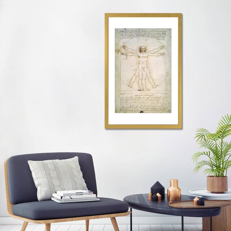 iCanvas "The Proportions of the human figure " by Leonardo da Vinci