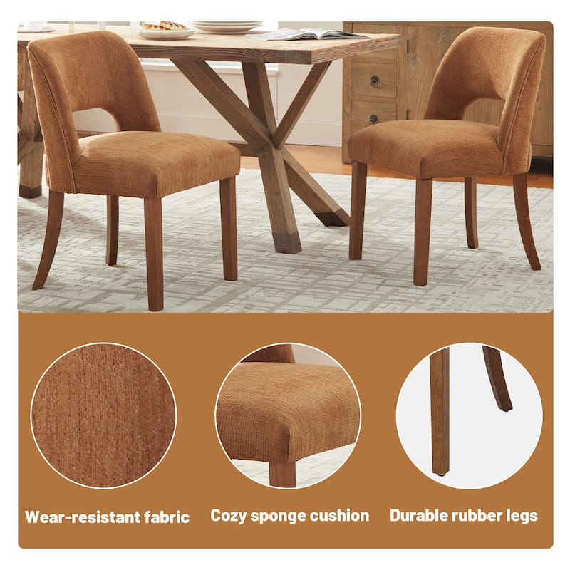 Dining Chairs Set of 2/4/6,Fabric Upholstered Kitchen Chairs with Wood Legs