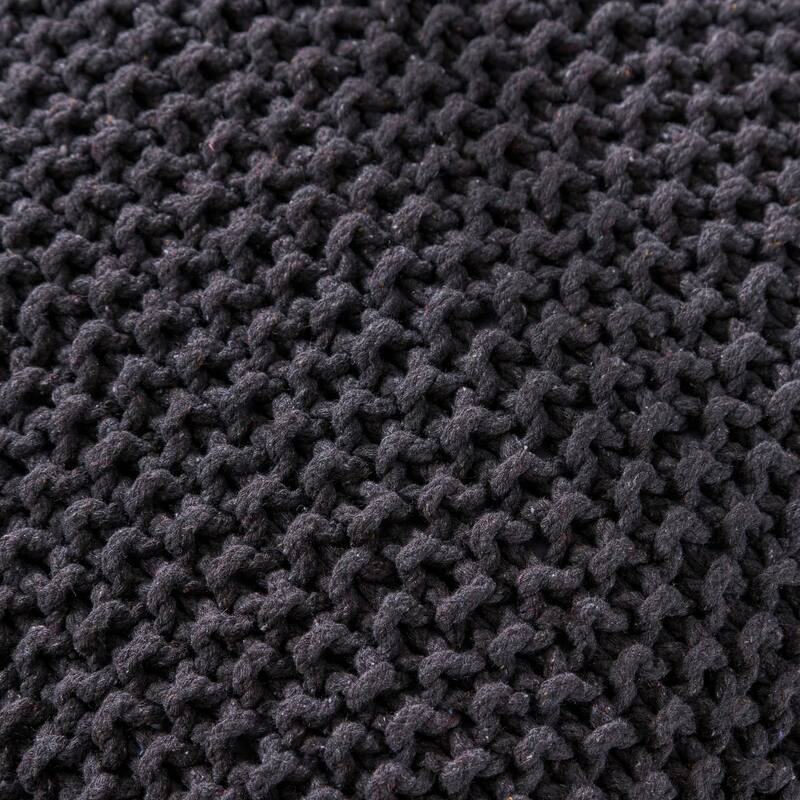 Hollis Knitted Cotton Pouf Cube 20 x 20 x 16 Pouf