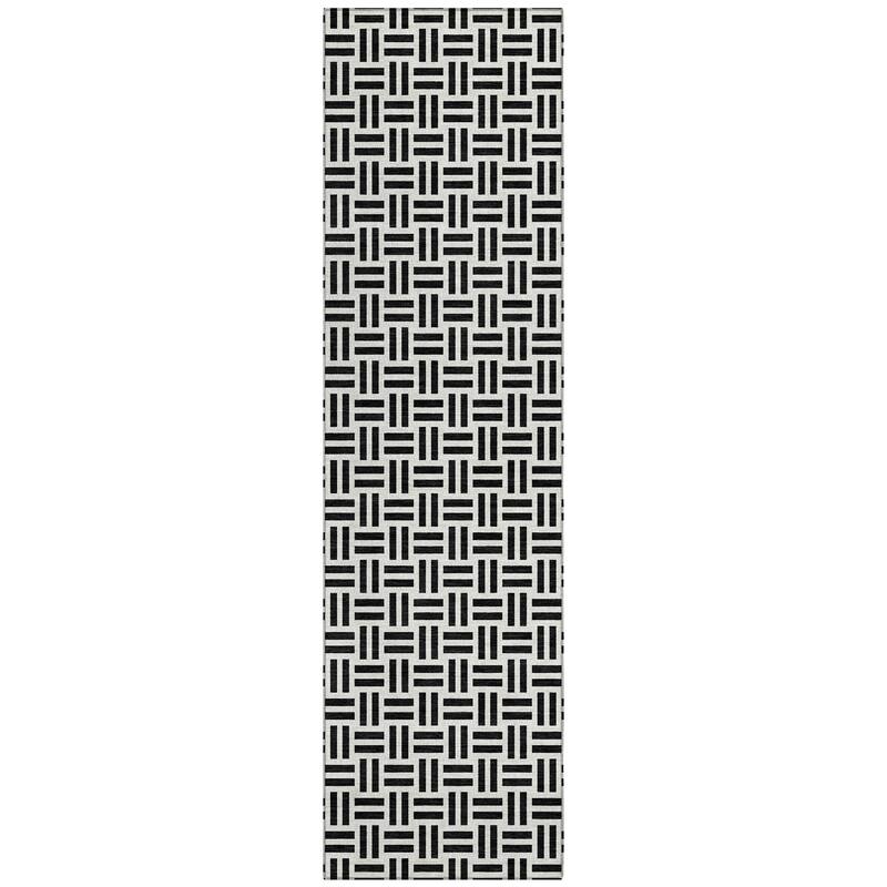 Machine Washable Indoor/ Outdoor Contemporary Basketweave Chantille Rug
