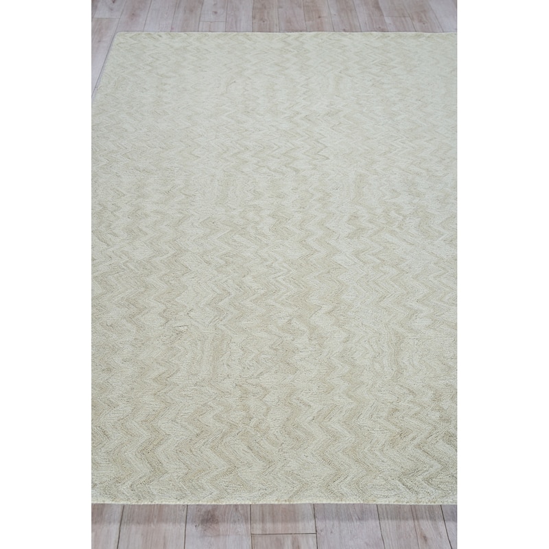 Exquisite Rugs Veneta Handmade Hand-tufted New Zealand Wool on Canvas Beige Area Rug.