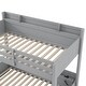 preview thumbnail 24 of 24, Twin over Full Bunk Bed with Storage Shelves, LED Light and a Drawer, Solid Wood Bunk Bedframe with USB Charging Station