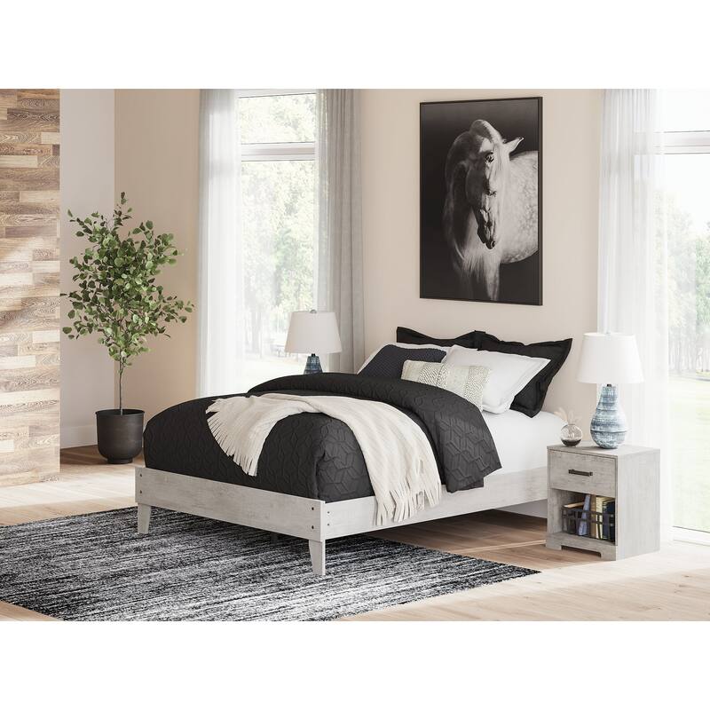 Signature Design by Ashley Shawburn Gray Platform Bed - Queen