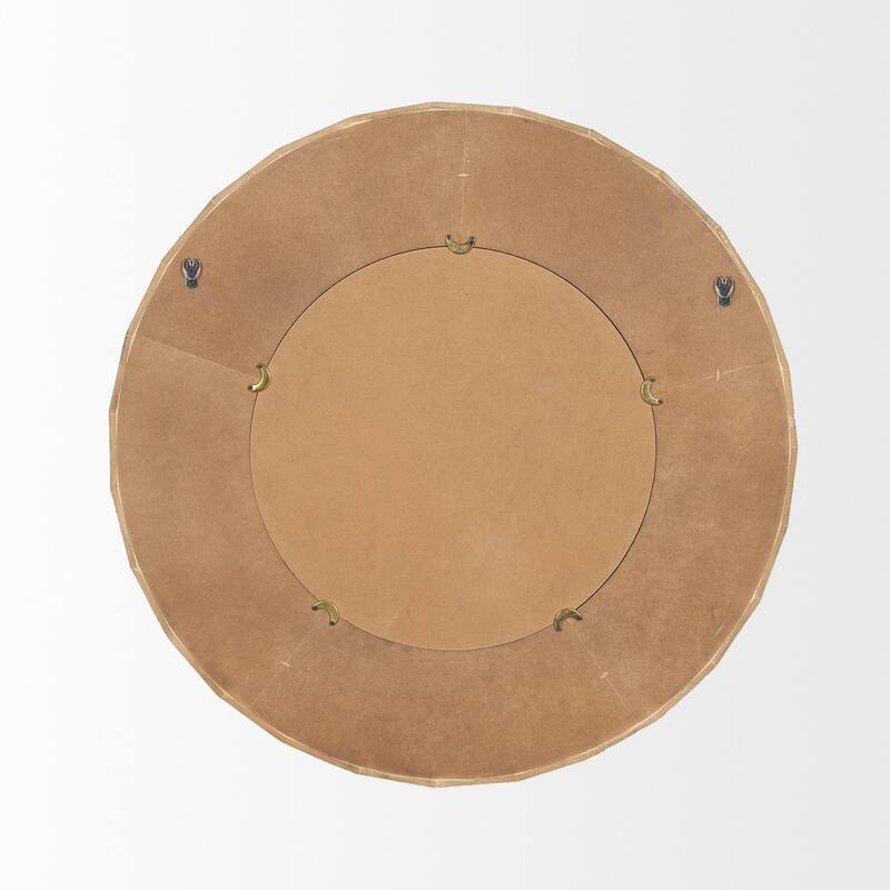 Ranela Light Brown Beaded Wooden Wall Mirror