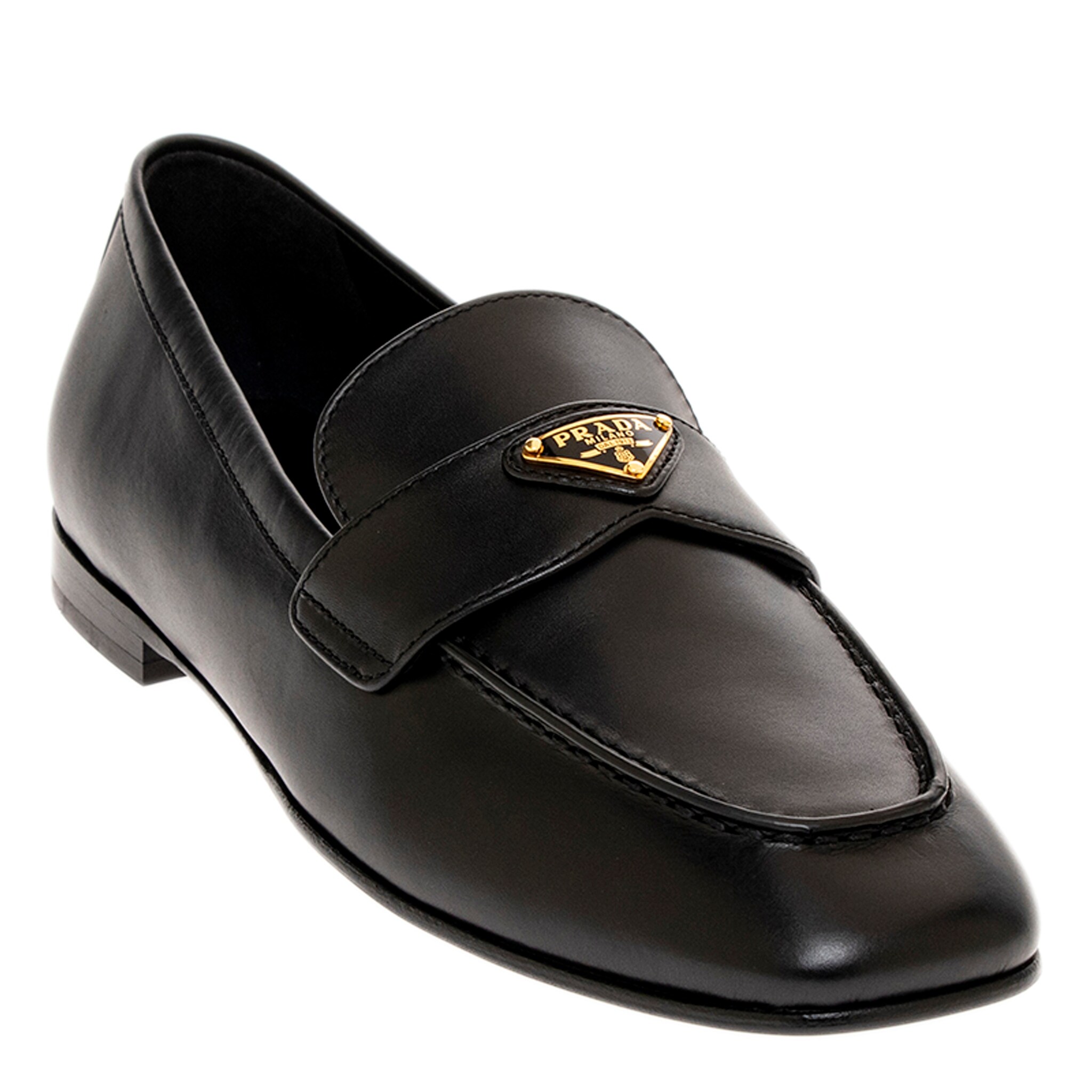 Prada Loafers with Triangle Logo - Overstock - 43281001