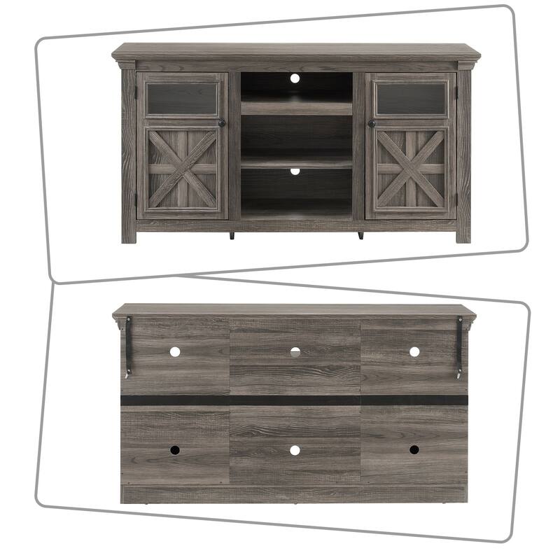 Vintage Farmhouse Style Wooden Storage Sideboard with Cable Management Holes