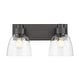 preview thumbnail 1 of 9, Golden Lighting 9314-BA2 CLR Remy 2 Light 17" Wide Vanity Light Matte Black