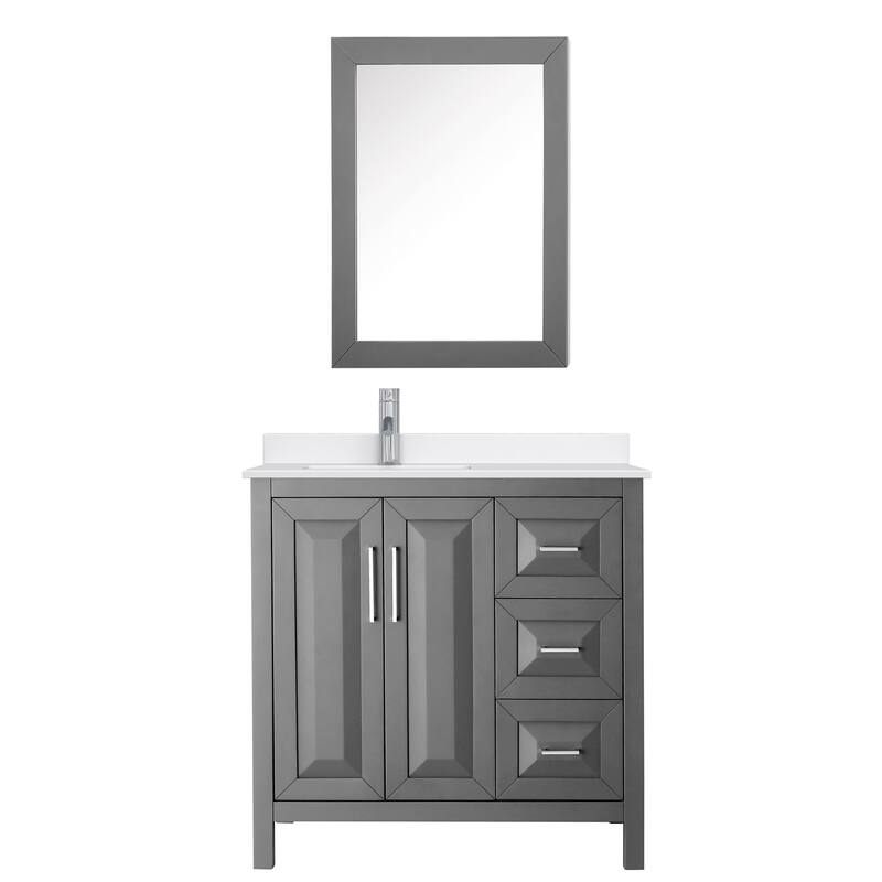 Wyndham Collection WCV252536S-QTZ-UNSMED Daria 36" Free Standing