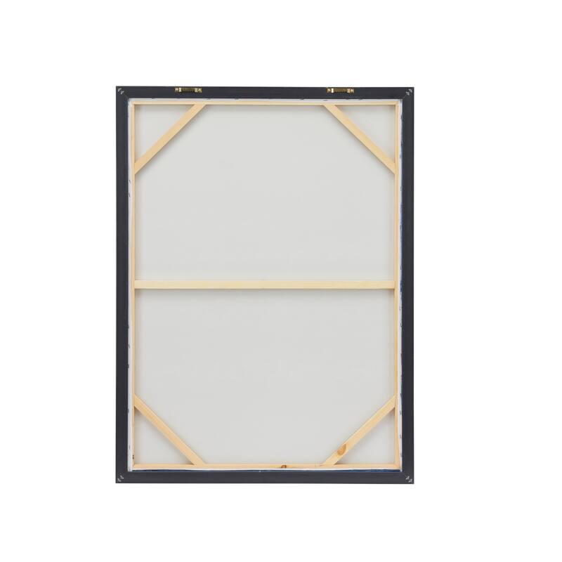 CosmoLiving by Cosmopolitan Blue Canvas Landscape Framed Wall Art with Black Frame