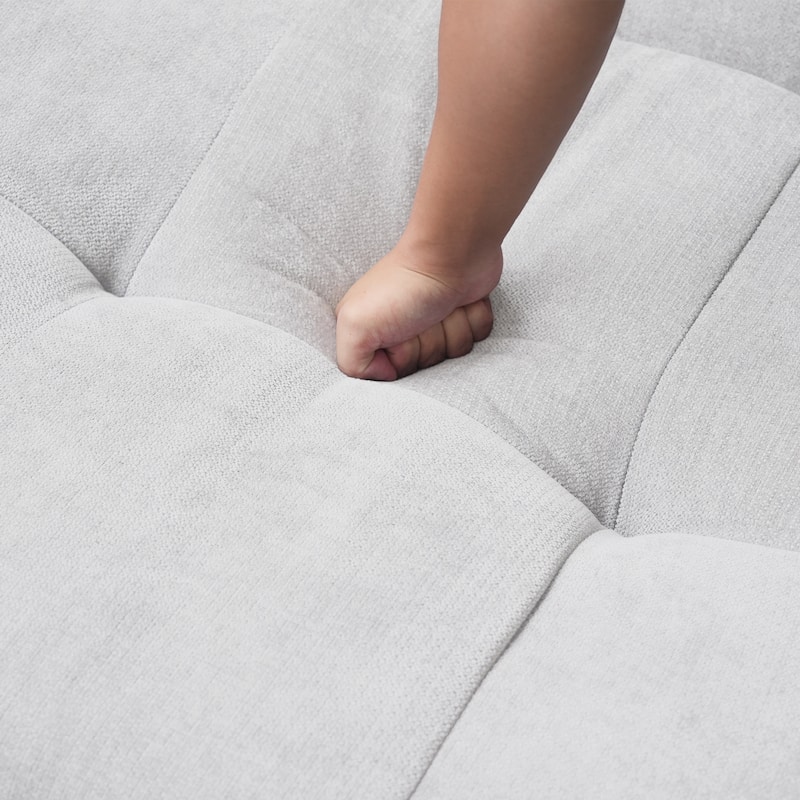 158.64" Linen Modular Sofa Modern L-Shaped Sectional Sofa 5-Seater Couch with Chaise for Living Room