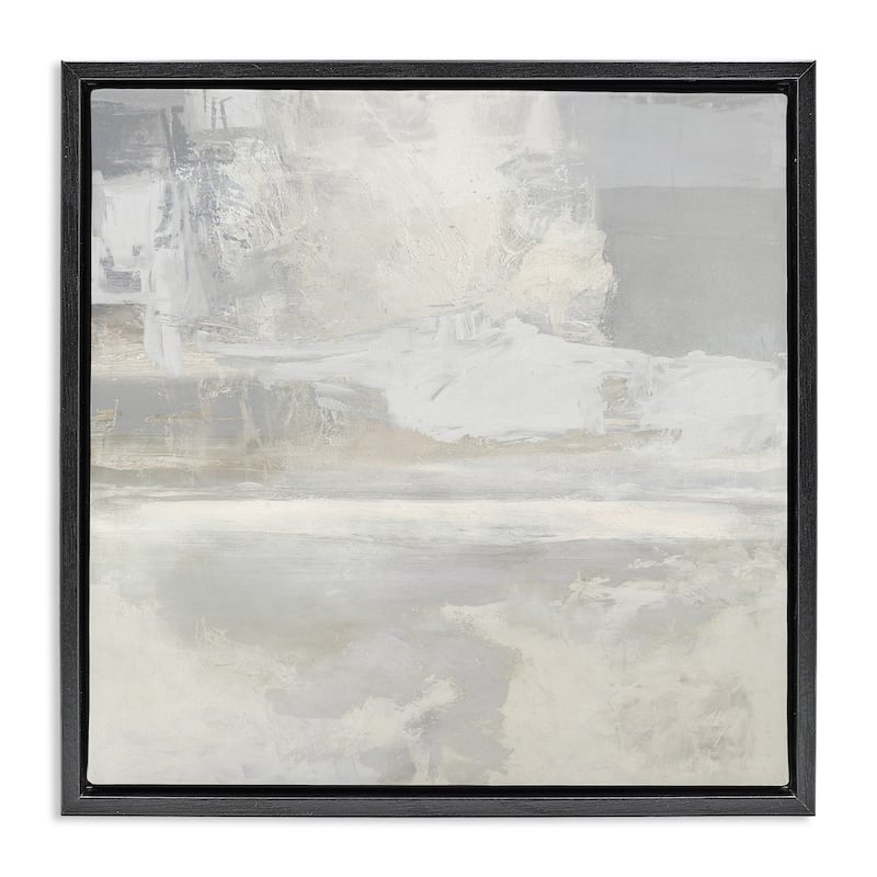 Stupell Serene Abstraction of Grey Framed Floater Canvas Wall Art Design By Rachel Springer - 25 x 25 - Black