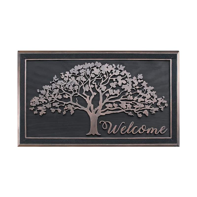 A1HC 100% Rubber Front Door Mat, All Season Large Size, Thin Profile Heavy Duty Doormat for Indoor Outdoor Use