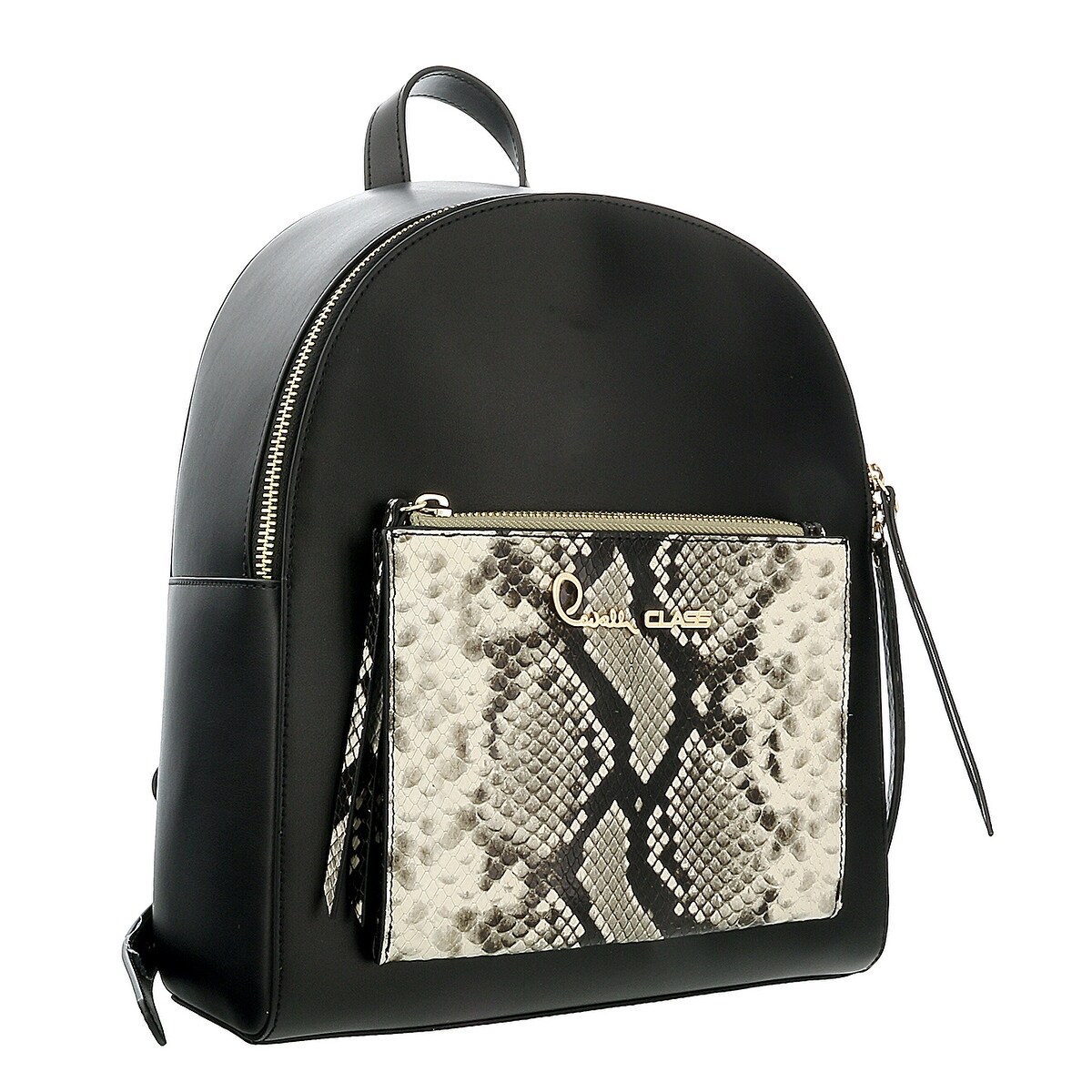 black structured backpack