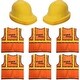 preview thumbnail 1 of 6, Construction Worker Costumes for Kids, Includes Vests and Hats (6 Sets)
