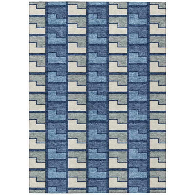 Machine Washable Indoor/ Outdoor Contemporary Kaylee Chantille Rug