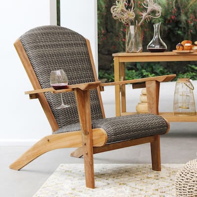 Cambridge Casual Auburn Upholstered Teak Outdoor Adirondack Chair
