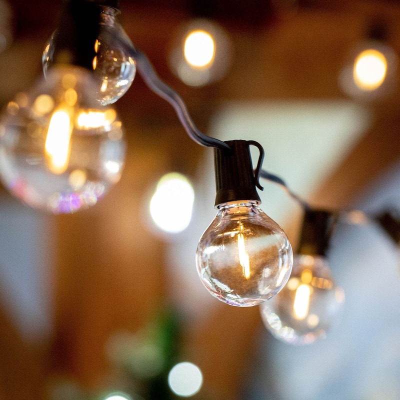 25 Pack LED G40 Plastic Filament Outdoor Globe Replacement Bulbs, Warm White