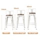 preview thumbnail 4 of 41, Bar Stools With Back set of 4 Industrial Metal Barstools with Wooden Seats