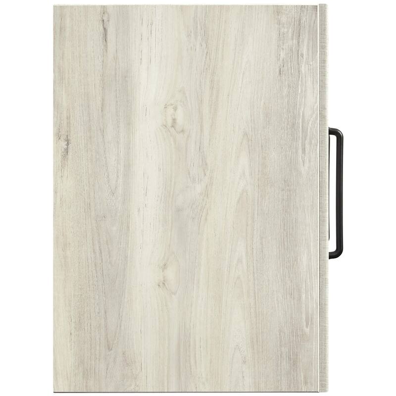 Grained 5 Drawer Wooden Chest with Bar Pull Handles, Distressed White