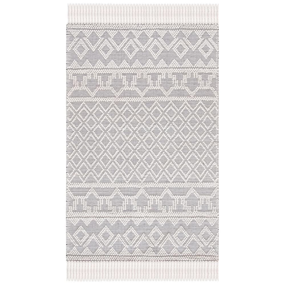 SAFAVIEH, Handmade Natura Vasilka Stripe Wool Rug