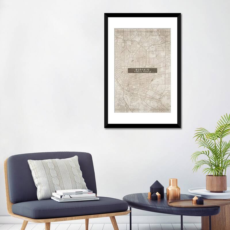 iCanvas "Buffalo City Map Abstract Style" by WallDecorAddict