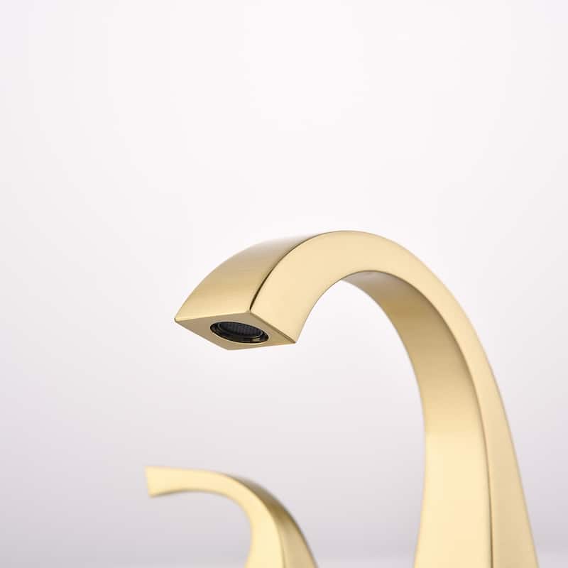 Brushed Gold 2-Handle Three Hole Widespread Bathroom Faucet