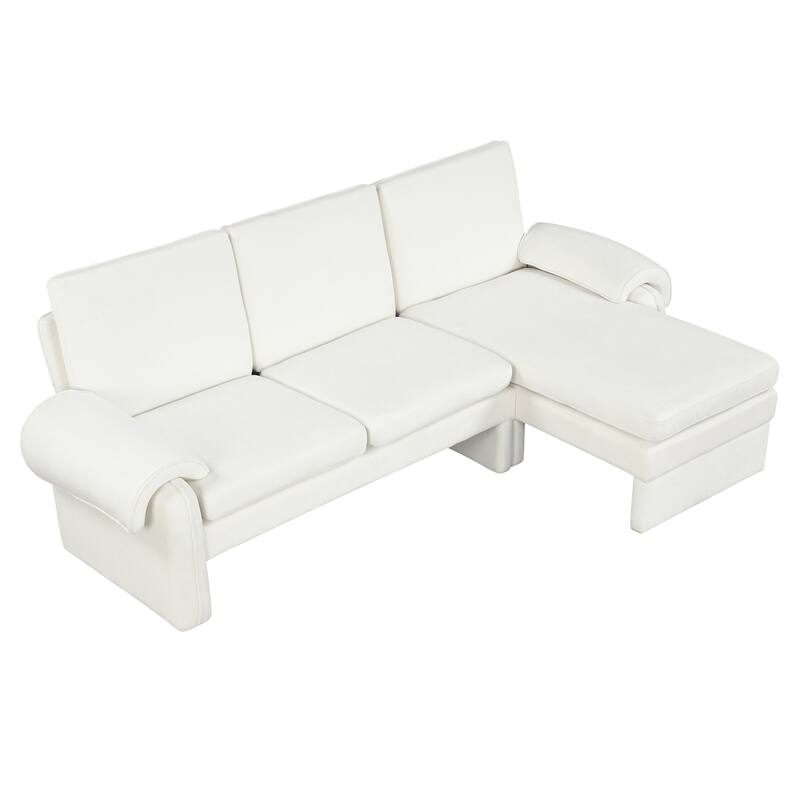 94.1" Chenille L-Shaped Sectional Sofa with Adjustable Back & Chaise