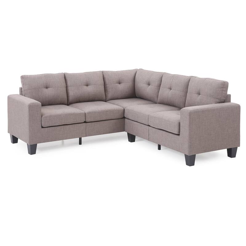 Tufted Twill L Shape Sectional Sofa - 82" - Gray