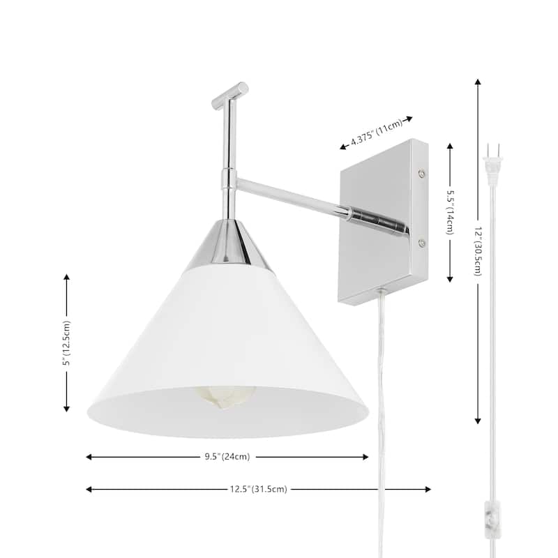SAFAVIEH Velezia 13-inch Plug-in Wall Sconce with LED Bulb - 9.5 in. W x 12.5 D in. x 12 in. H