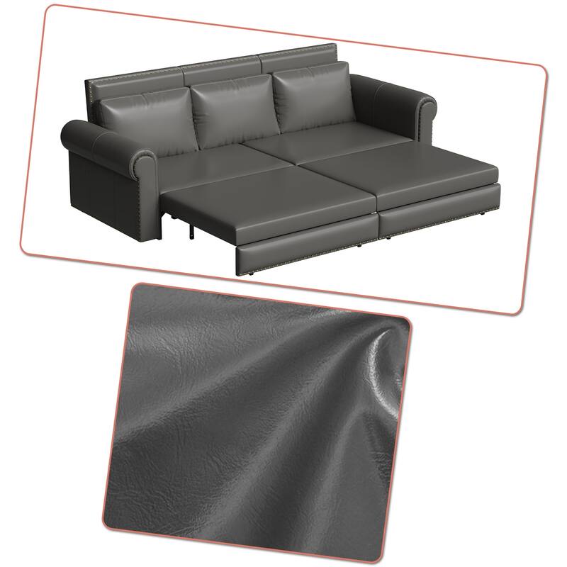 Classic Elegant Convertible Upholstered Sofa Sleeper Sofa with Pull Out Bed