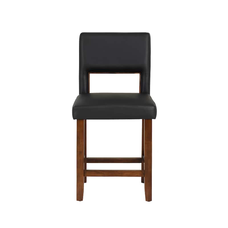 Zeta Dark Brown Faux Leather 24-inch Counter Stool