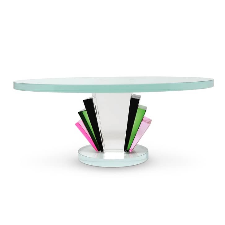 Tri Colored Base Crystal Cake Stand 11.75"D