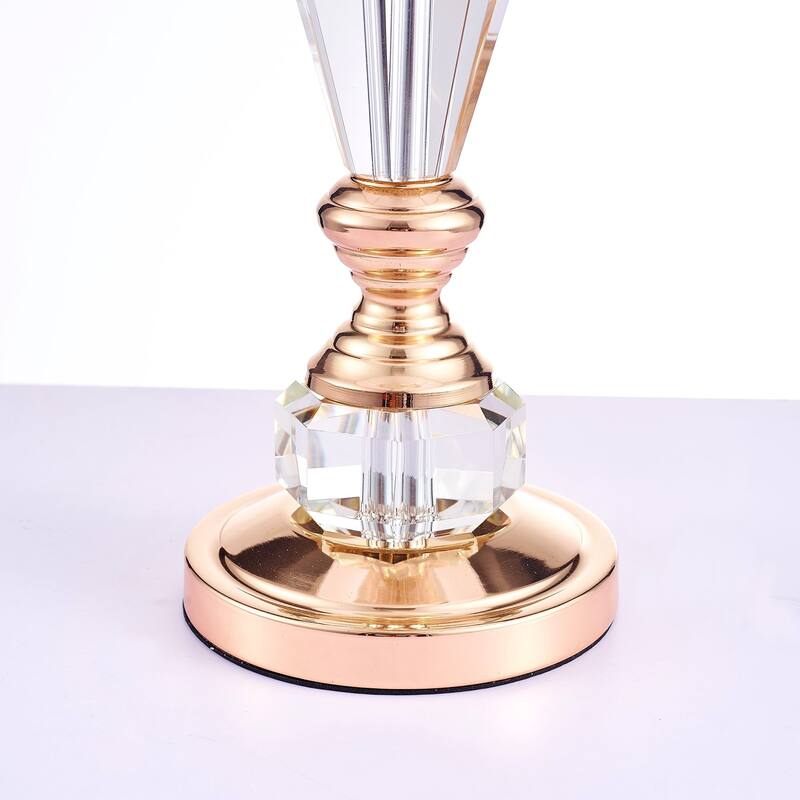 Pasargad Home Regal Collection Metal and Crystal Table Lamp Lights