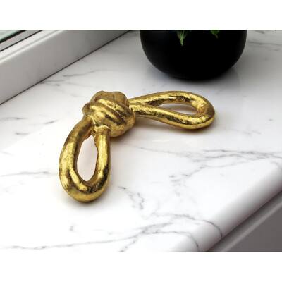 HomeRoots 6" Gold Rustic Cast Iron Knot Tabletop Sculpture - 6 x 2.75 x 1.5