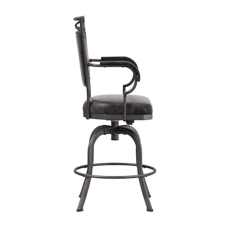 Hillsdale Furniture Bridgetown Metal Swivel Stool, Pewter
