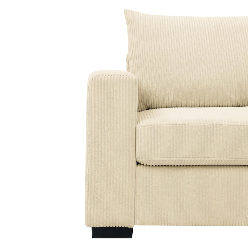 Coastal Style Corduroy Sofa - 31" D x 79" W x 34" H